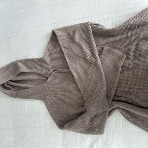 Cozy Taupe Waffle Knit Women's Sweater